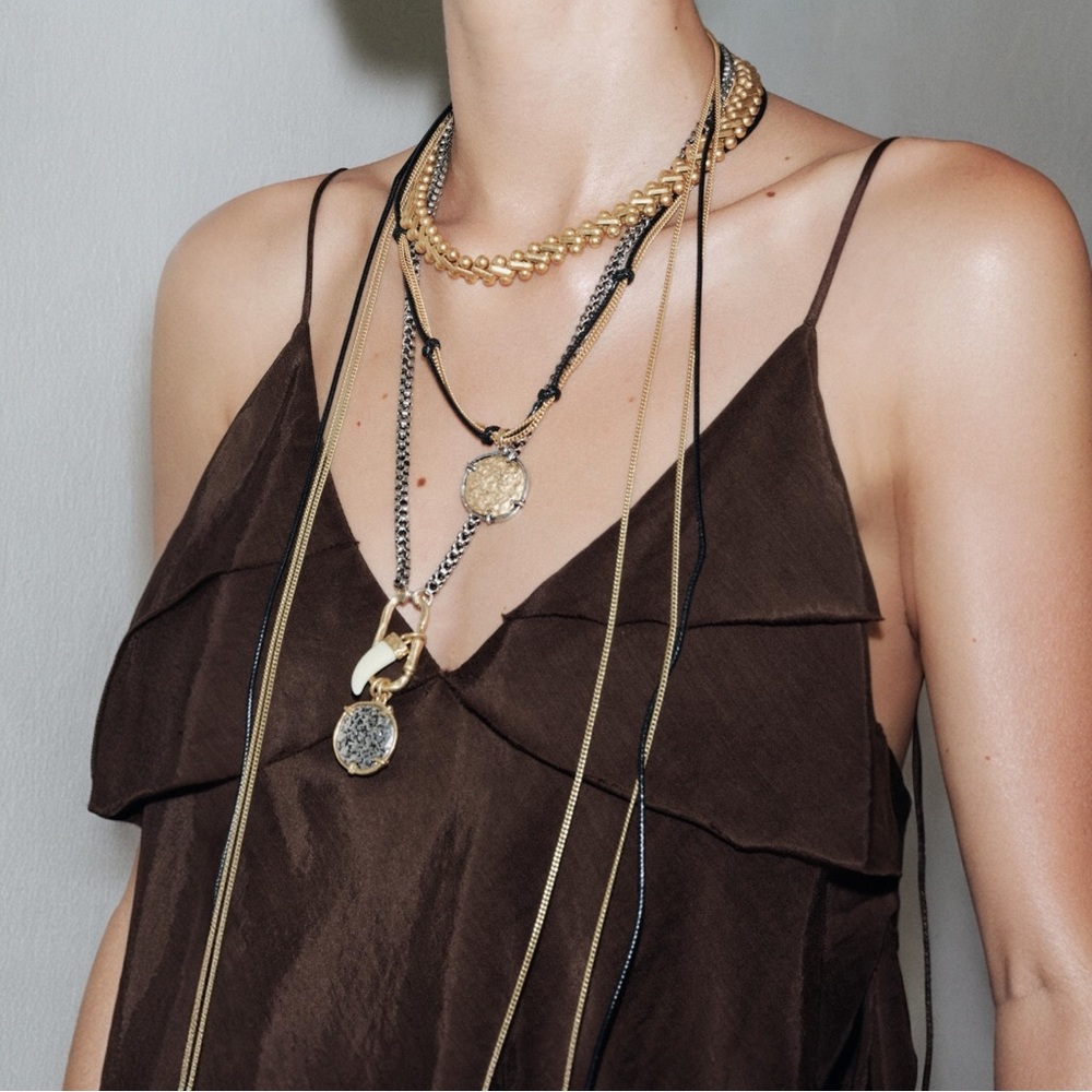 Zara Pack of Medallion Horn Necklaces